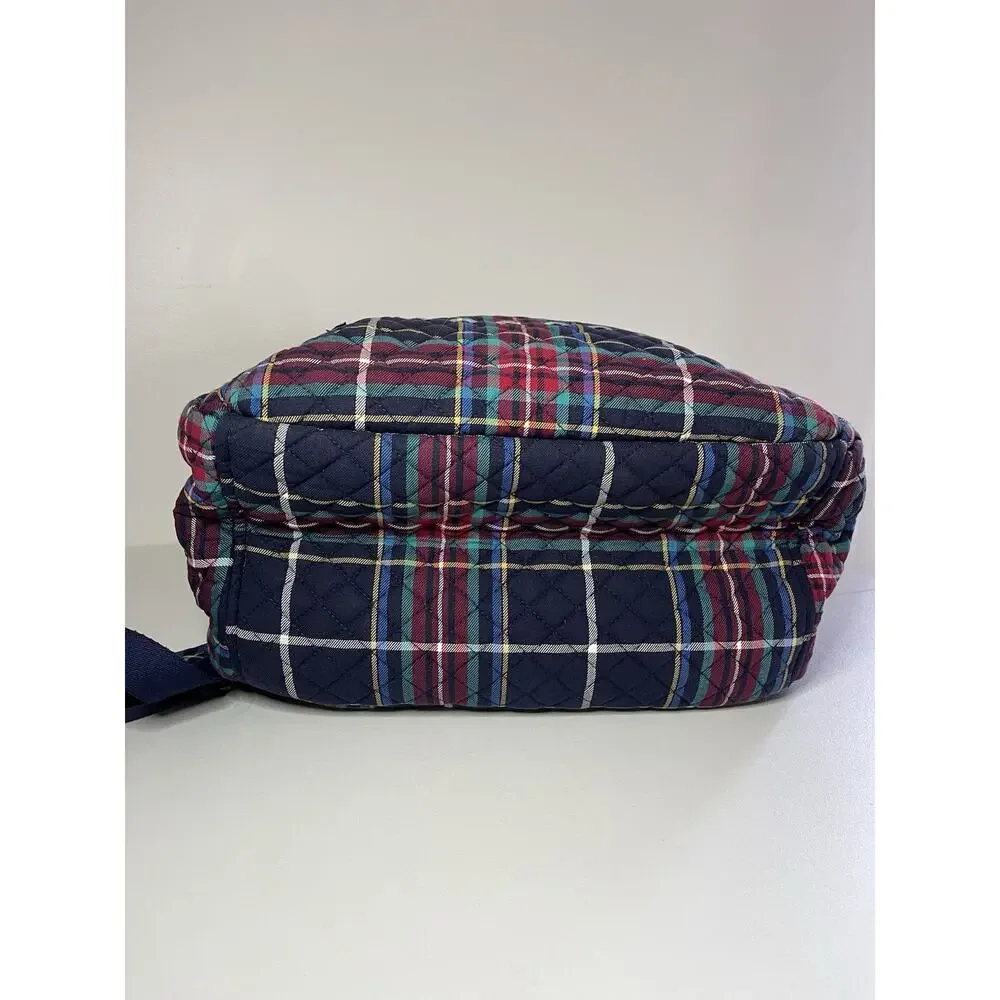 Vera Bradley Campus Backpack Large Laptop Ribbons Tartan Plaid Excellent Cond.
